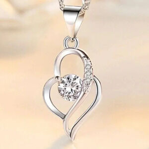 925 Sterling Silver Diamond Pendant Necklace
